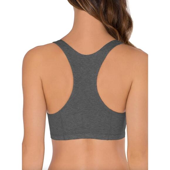 Fruit Of The Loom Sports Bra Tank Crop Dark Gray Size 34 Lounge Casual Workout - Picture 3 of 8